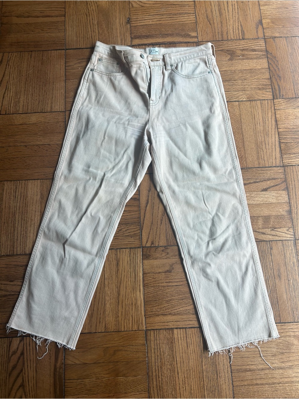 J. Crew Faded Pink Cropped Straight-Leg Jeans